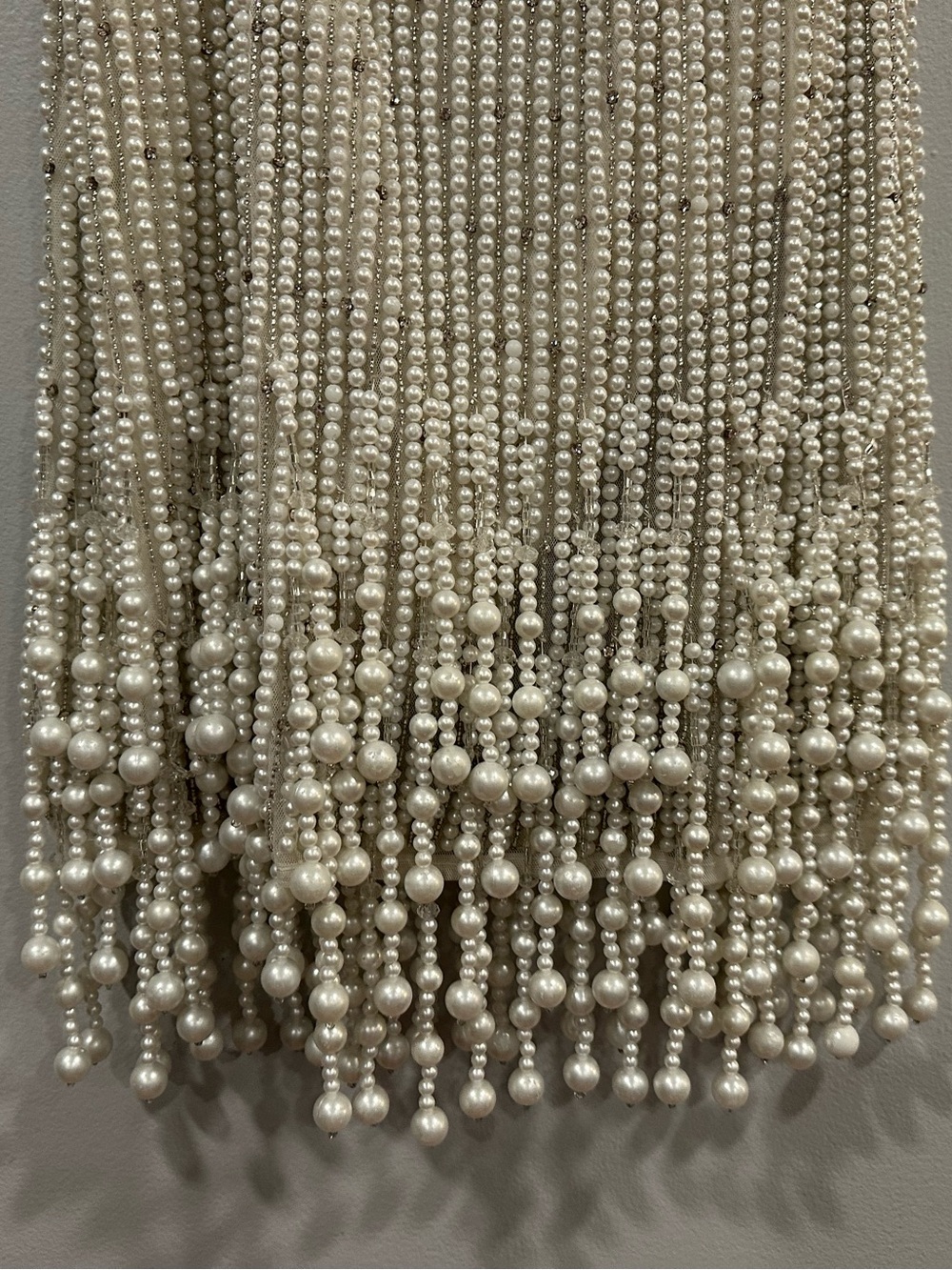 Mac Duggal 94049 White Pearl Beaded Square Neck Mini Dress Sz 2 - Picture 2 of 6